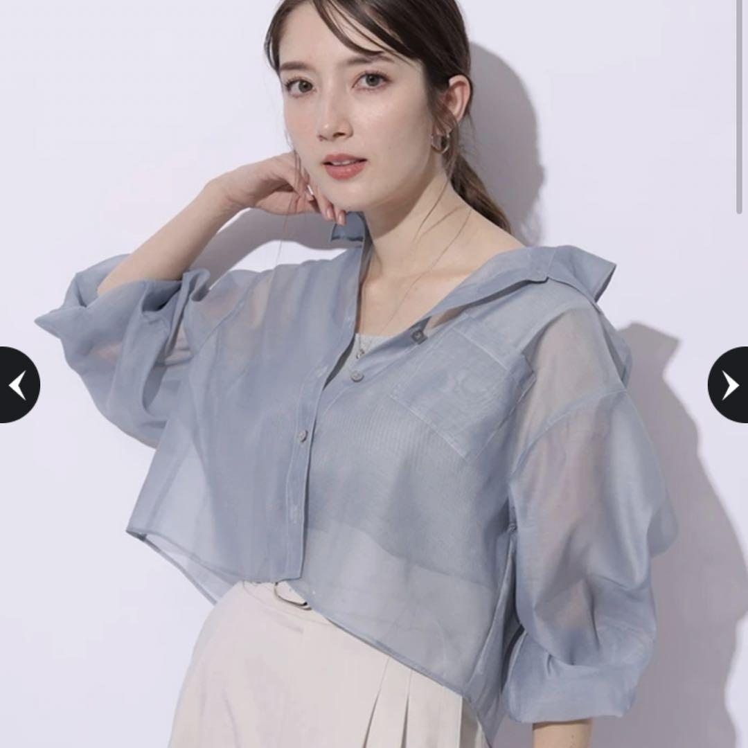【新品未使用】アプワイザーリッシェクロップドシアーシャツ×2WAYトップスセット 祝日まで限定値下げ】アプワイザークロップドシアーシャツ