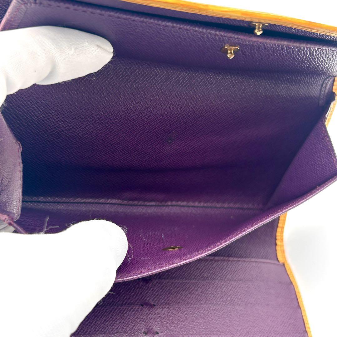 Louis Vuitton ルイヴィトン エピ 長財布 イエロー×パープル