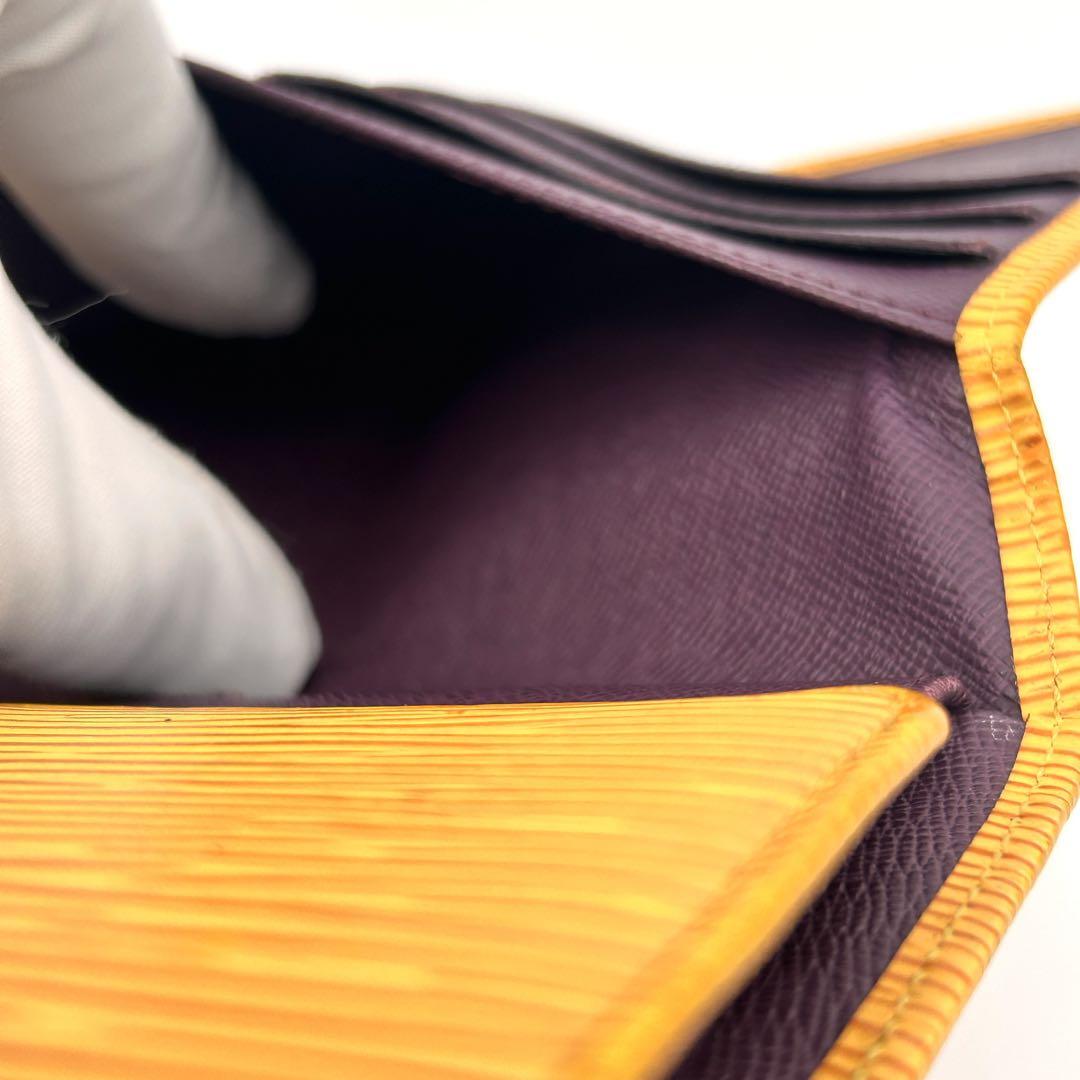 Louis Vuitton ルイヴィトン エピ 長財布 イエロー×パープル