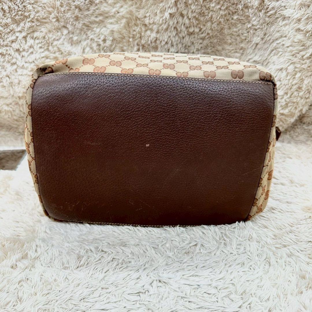 【美品】グッチ トートバッグ ベージュ キャンバス シェリーライン レディース 【美品】グッチ トートバッグ ベージュ キャンバス シェリーライン レディース