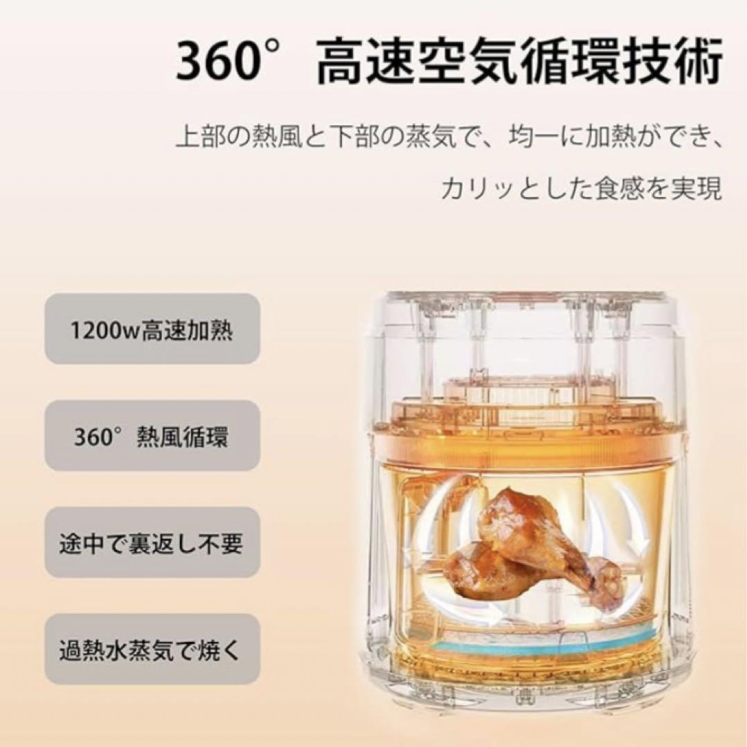 FEEKAA ノンフライヤー エアフライヤー 1-5人用可視窓 4L 大容量
