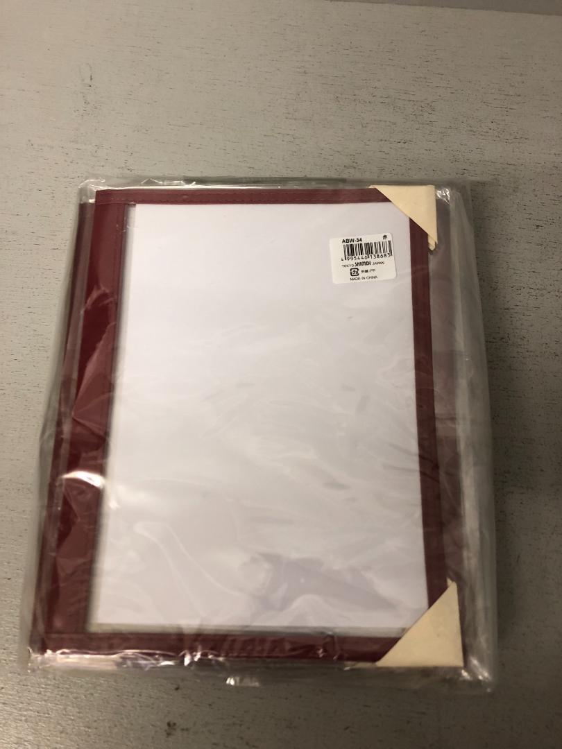 １０冊　メニューブック　シンビ　ABW-34　A5対応　4ページ仕様　赤　⑵
