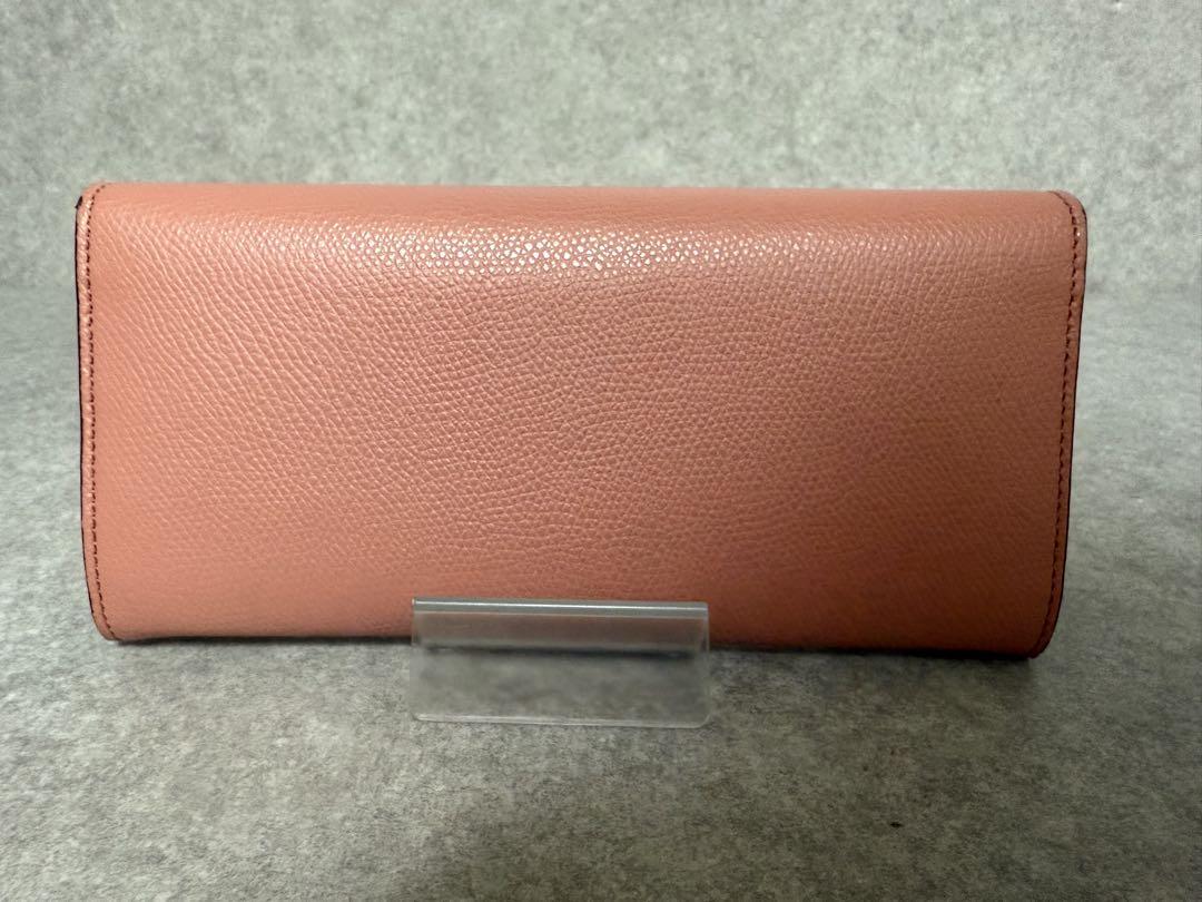 長財布 フェンディ FENDI エフイズ レザー ピンクベージュ シルバー