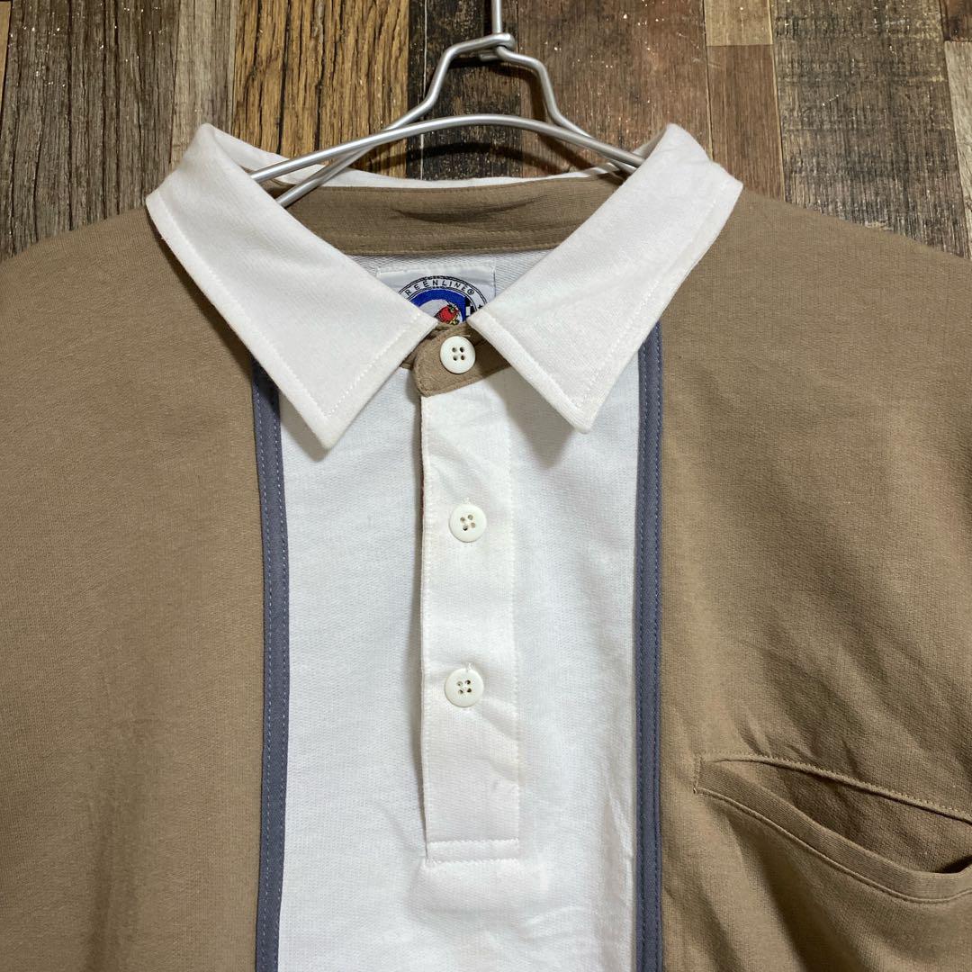 ハーフボタン メンズ ポロシャツ ゆるだぼ 2XL USA古着 90s 長袖