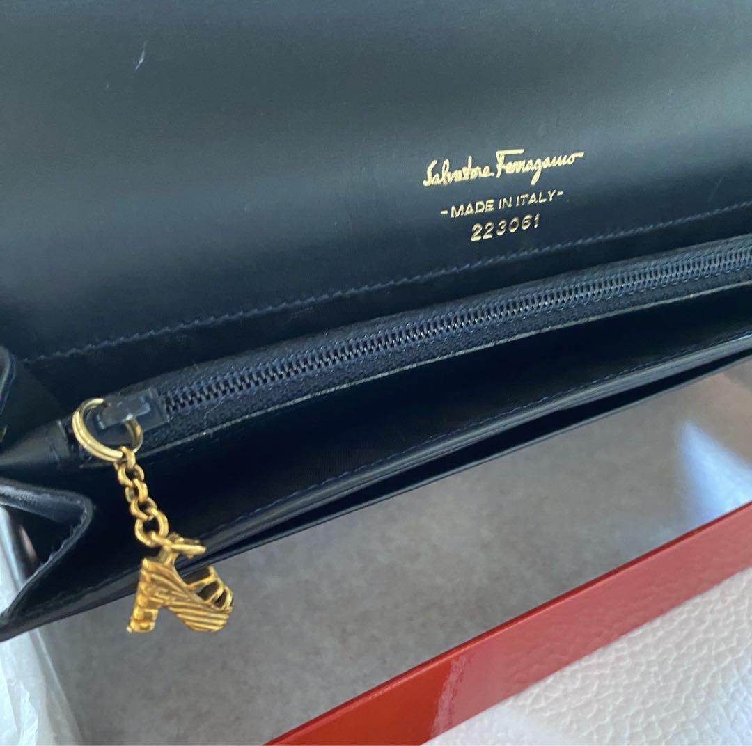 美品 Salvatore Ferragamo 長財布 オーガナイザー クラッチ