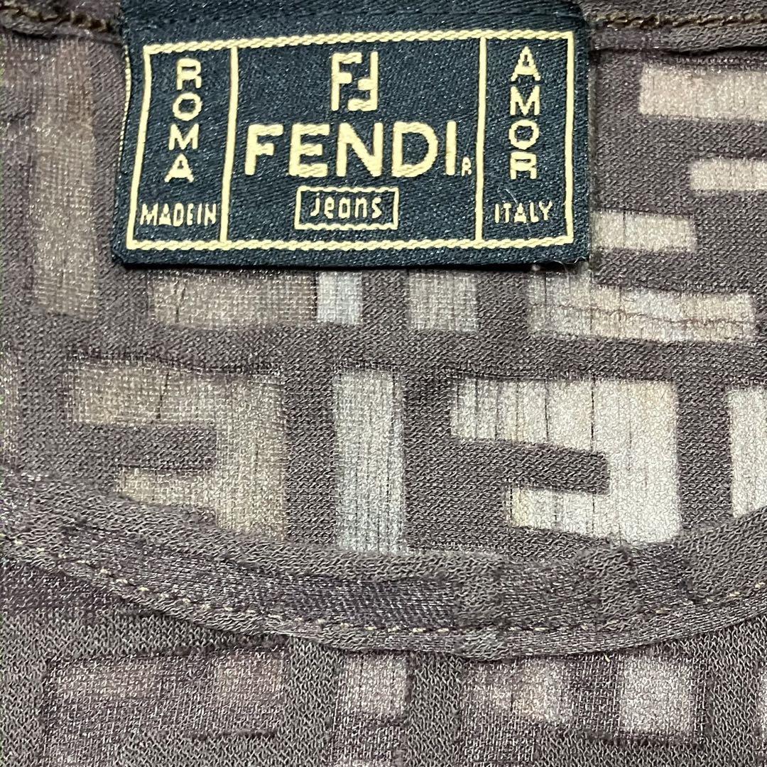 90s FENDI パワーネット セカンドスキン ズッカ柄 半袖 ヴィンテージ