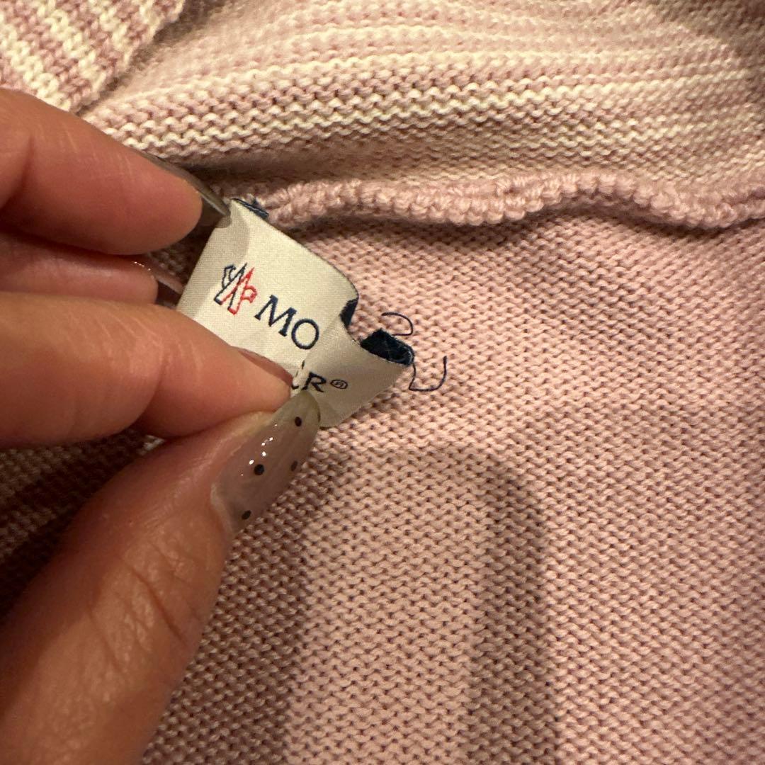 MONCLER ベビー ピンク 80cm フード付き ニット 美品 匿名配送