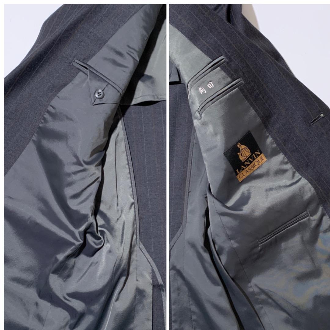 超激得正規品 ランバンクラシック セットアップスーツ シングル ウール100% ストライプ古着 0ucY7-m21631866761 超特価即納