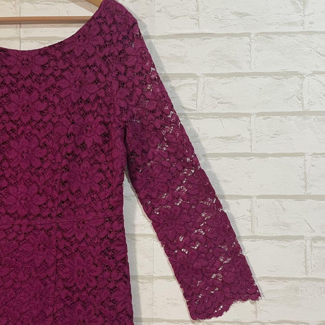 FOREVER 21 レディース ワンピース ミニ タイト 七分袖 レース M