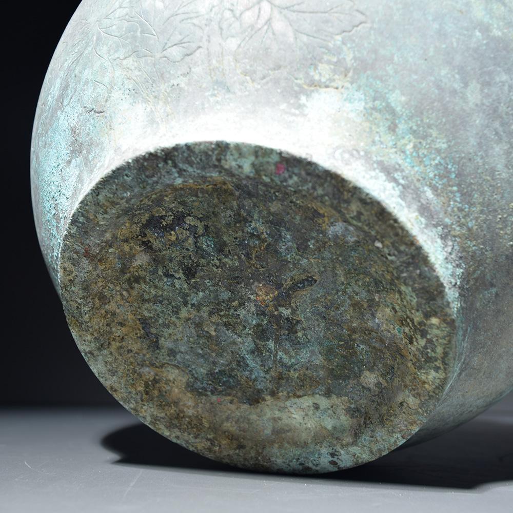 青銅 壺 花瓶 中国美術 青銅器 銅 古銅 銅器 彫金 壺 重量:約3,098g