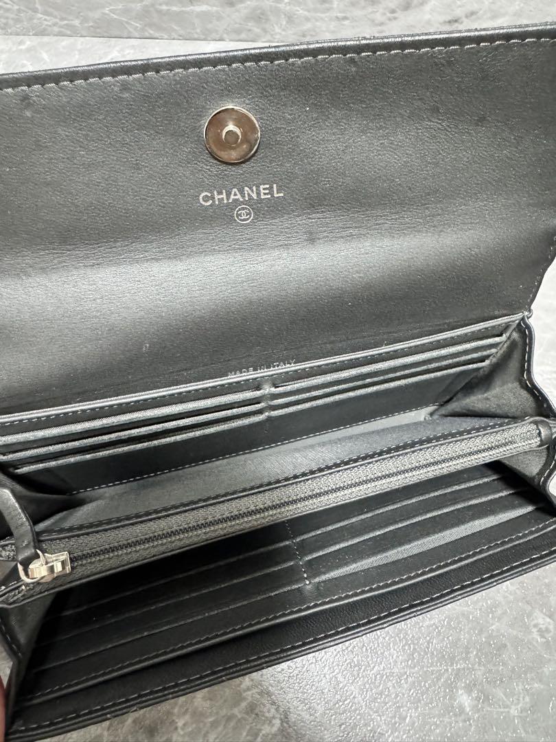 CHANEL カメリア ストーン　長財布　フラップウォレット　ブラック激レア