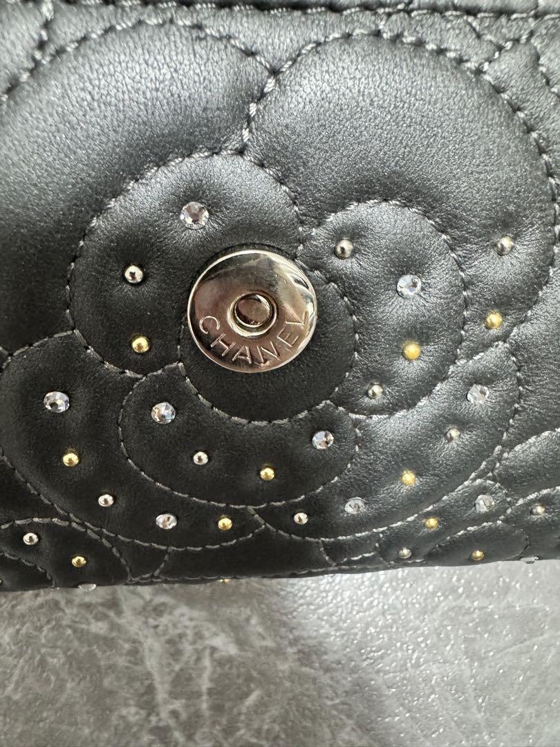 CHANEL カメリア ストーン　長財布　フラップウォレット　ブラック激レア