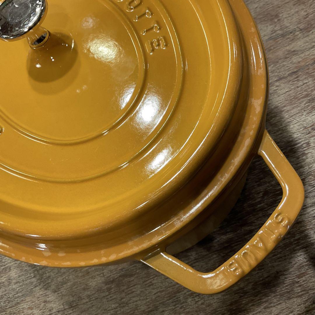 31cm！美品！STAUB ストウブ ピコ・ココット オーバル マスタード