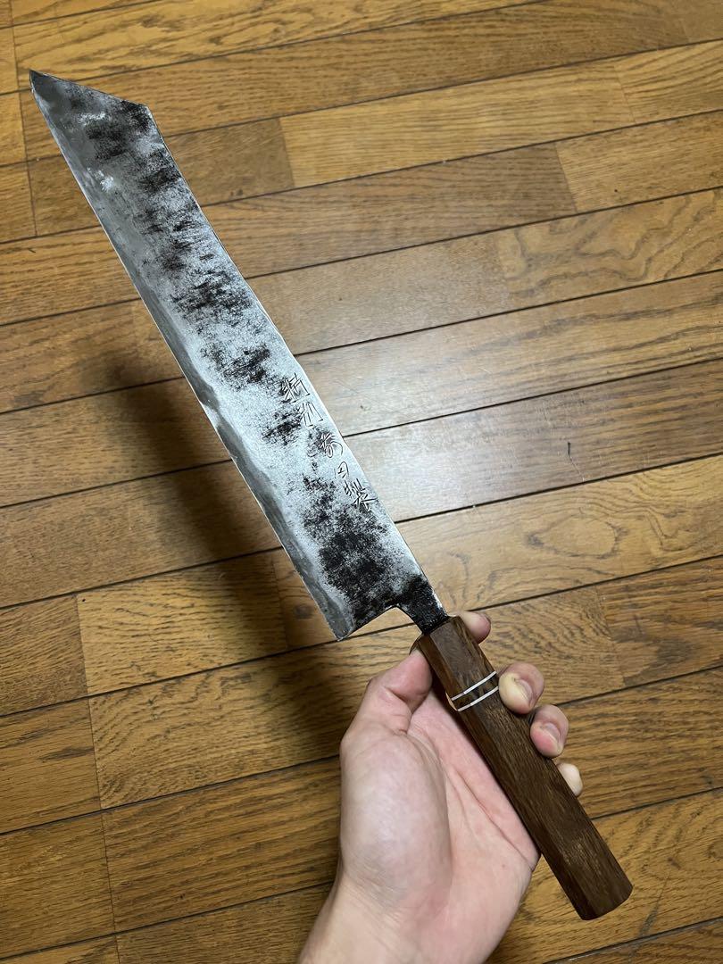 文化包丁三層鋼製の手作り刃渡35cm