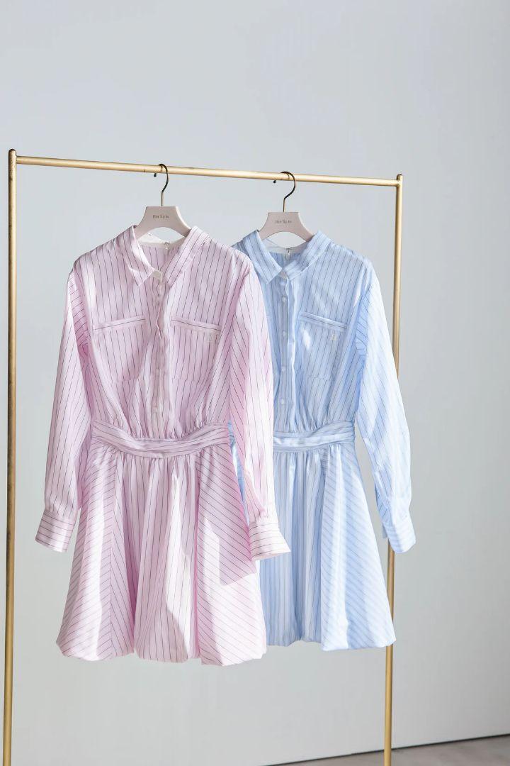 Herlipto　Stripe Shirt Bubble Dress