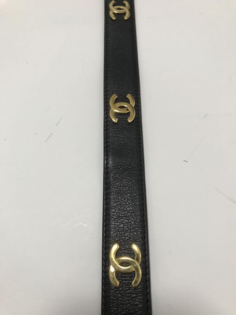 【美品】CHANELマルチプル ココマーク ベルト ゴールド×ブラック