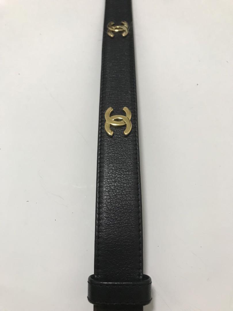 【美品】CHANELマルチプル ココマーク ベルト ゴールド×ブラック