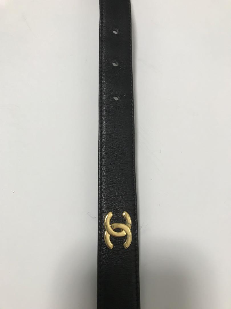 【美品】CHANELマルチプル ココマーク ベルト ゴールド×ブラック