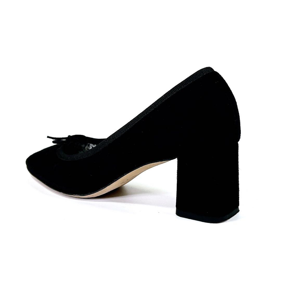 【美品】repetto レペット リボン スエード パンプス 黒 22.5