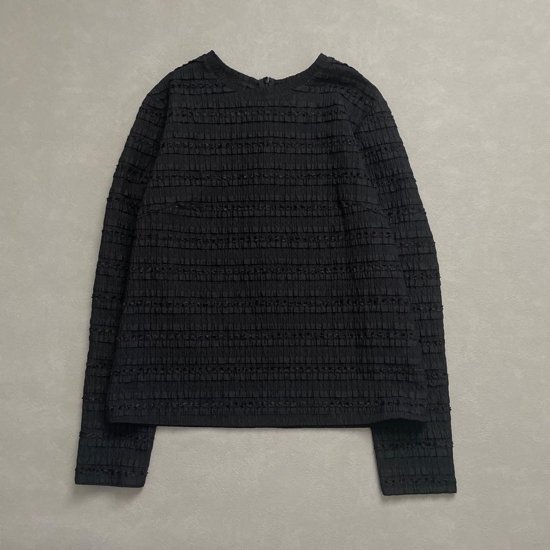 美品◯ユナイテッドアローズ　 シャーリングミニフリルノーカラーブラウス