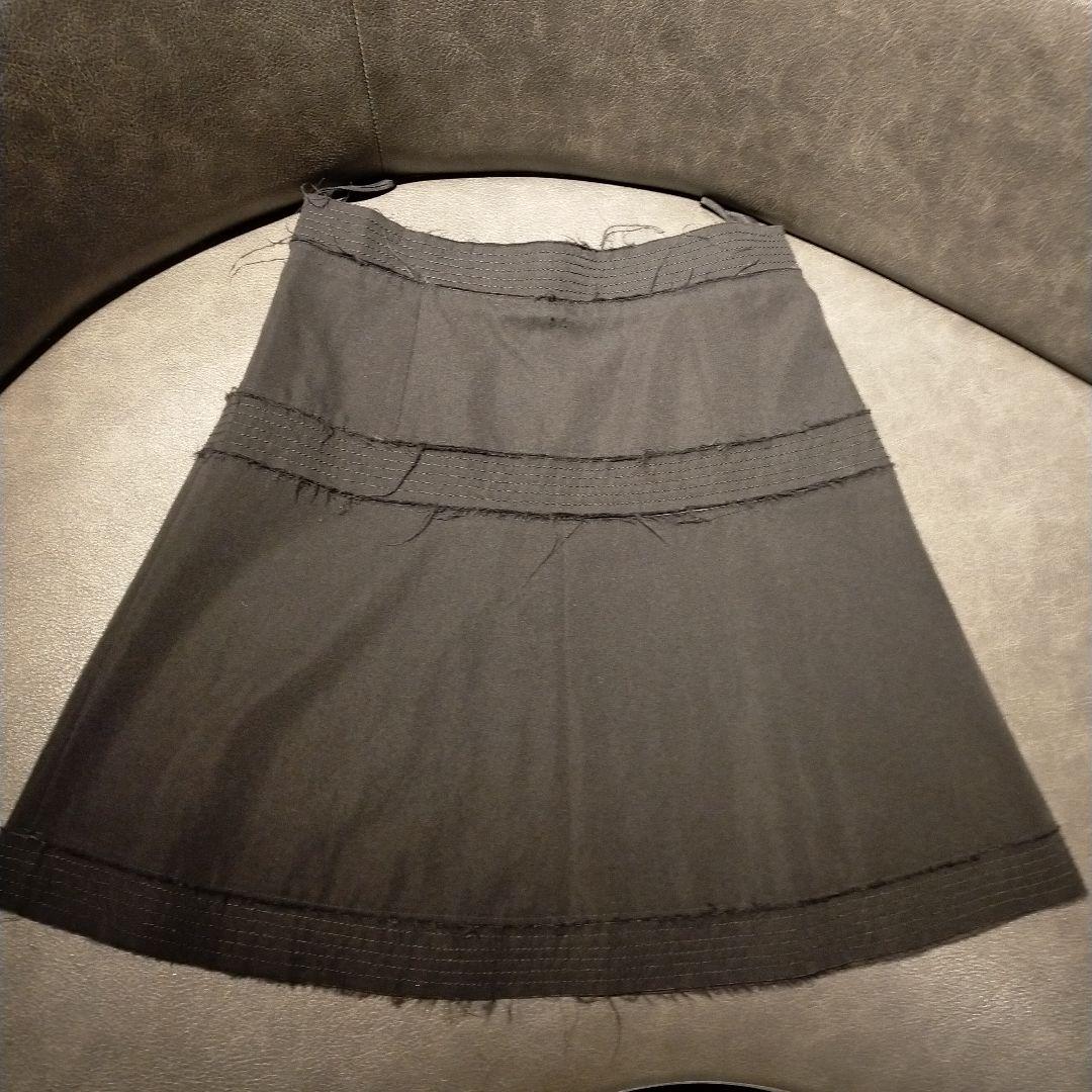 CHANEL サマーウール フリンジデザイン ひざ丈フレアスカート CHANEL サマーウール フリンジデザイン ひざ丈フレアスカート