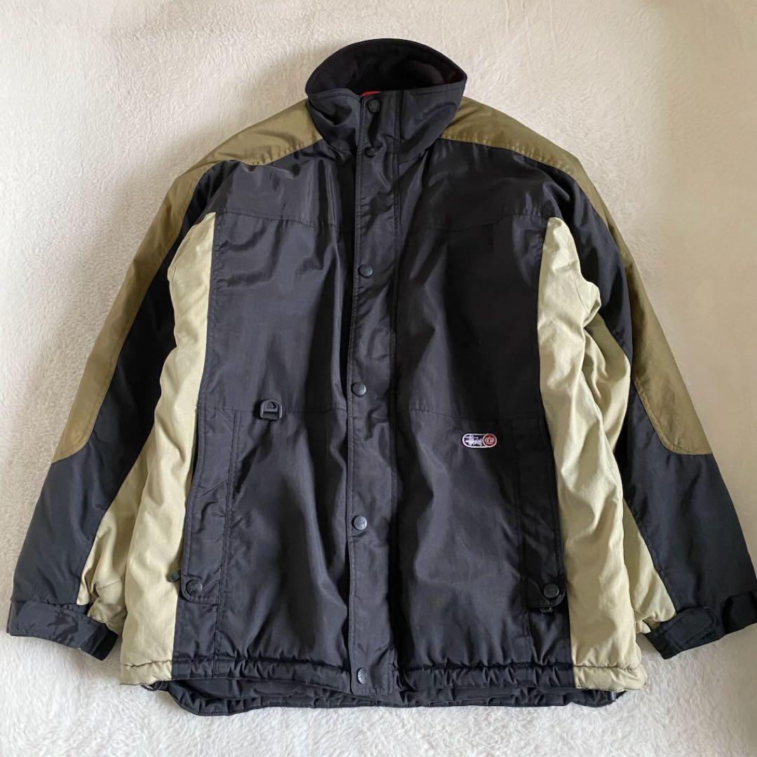 stussy 紺タグ 中綿パデットジャケット 刺繍ロゴ ブラック XLXL LL STUSSY