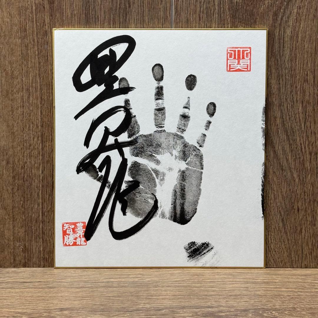 大相撲 直筆サイン色紙 手形【大関 豊昇龍】【墨ヨゴレあり】