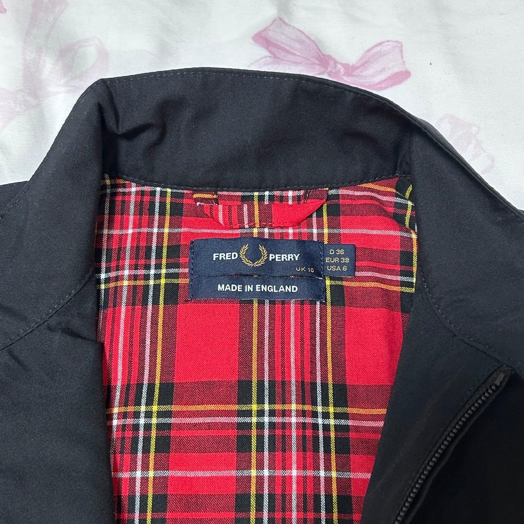 フレッドペリー 英国製 ハリントンジャケット ブラック サイズ10
