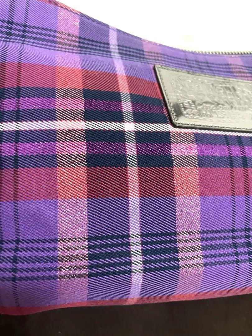 COACH パープル チェック柄 ショルダーバッグ 2way レア - メルカリ