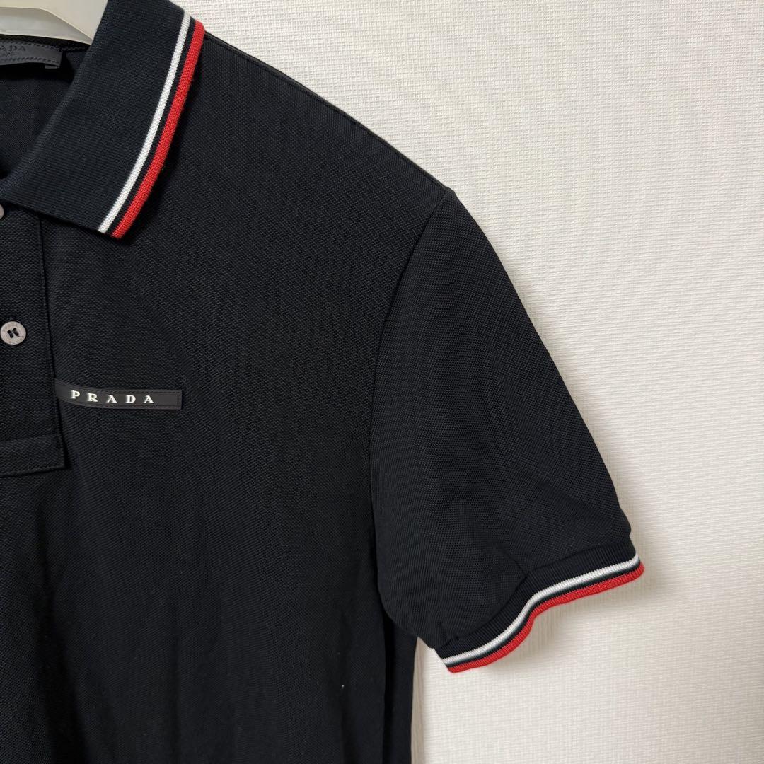 【美品‼️】PRADA ブラック ポロシャツ Lサイズ！