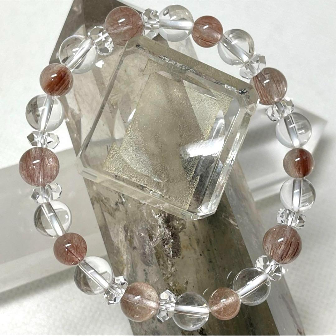 超安い レッドルチル パワーストーンブレスレット 内径約15.5cm