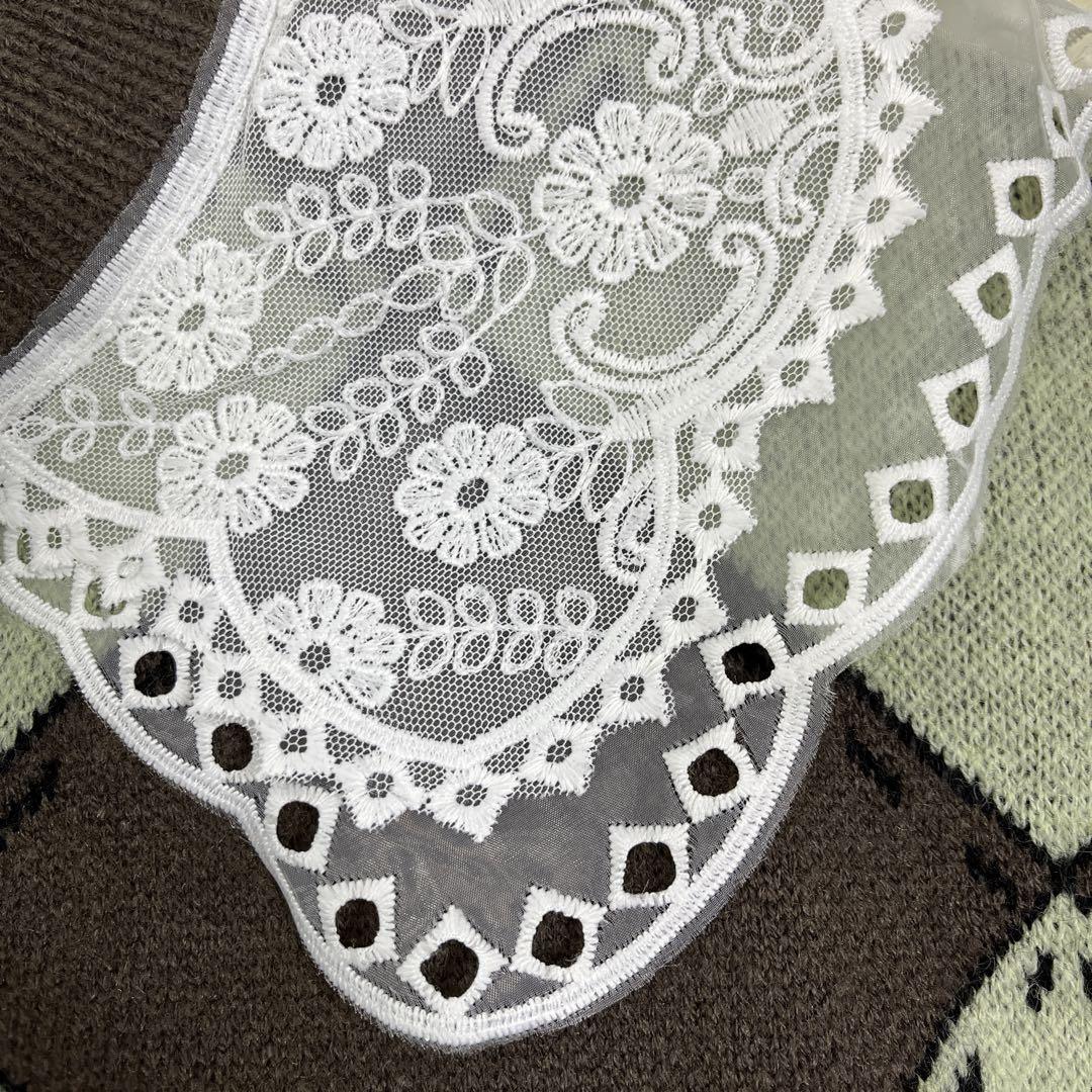 LA POMME petit（ラポミ・プチ）の「Lace Collar Argyle