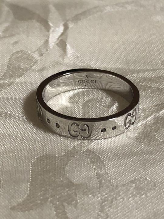 【未使用】GUCCI K18WG アイコンリング　13号