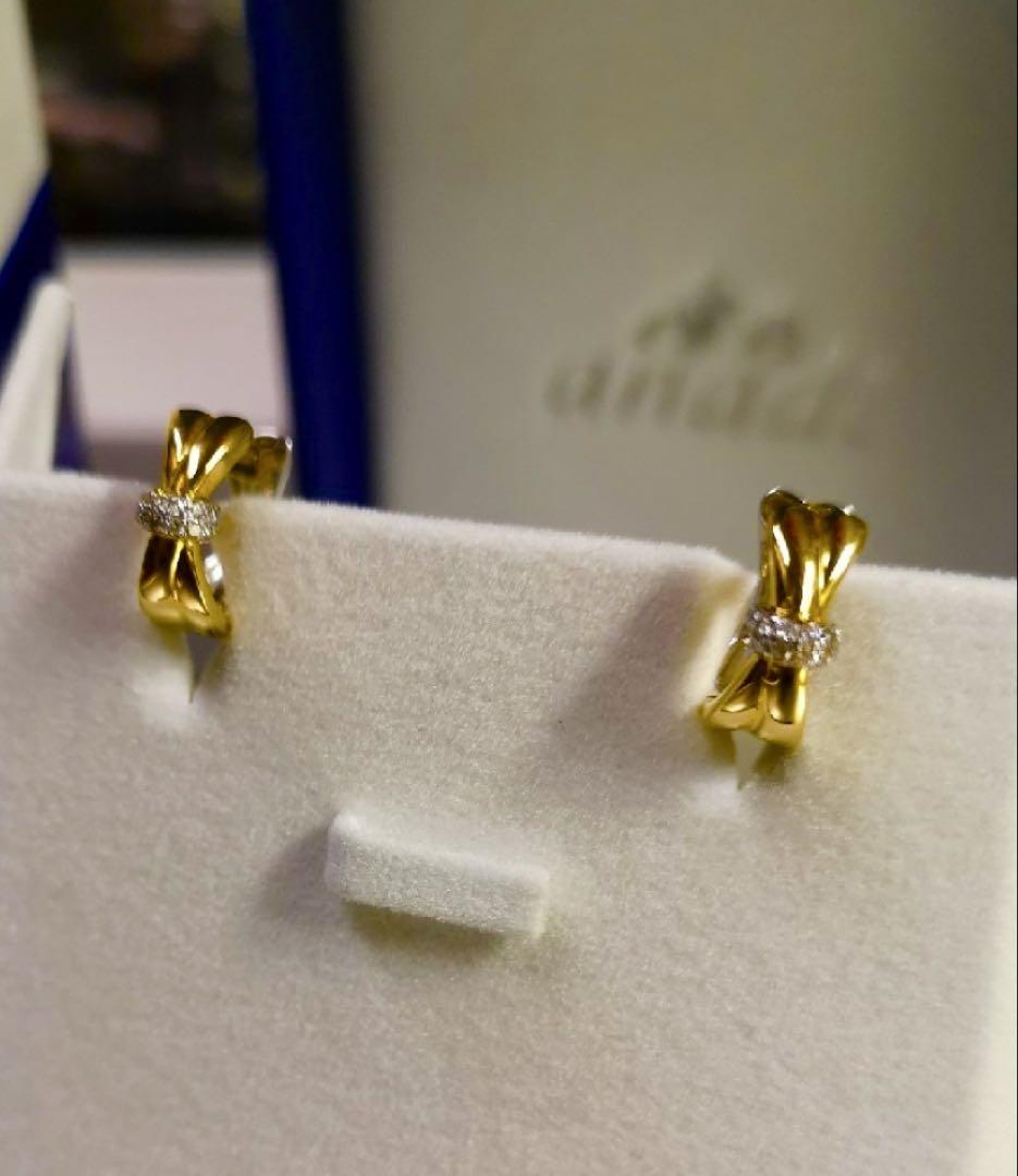 中折れフープピアス ダイヤモンド