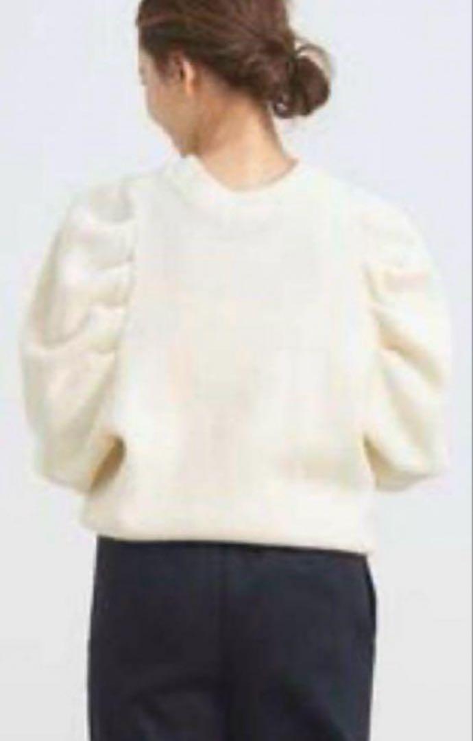 手数料安い 美品 yori ヨリ タックショルダーニットソー ニット セーター トップス
