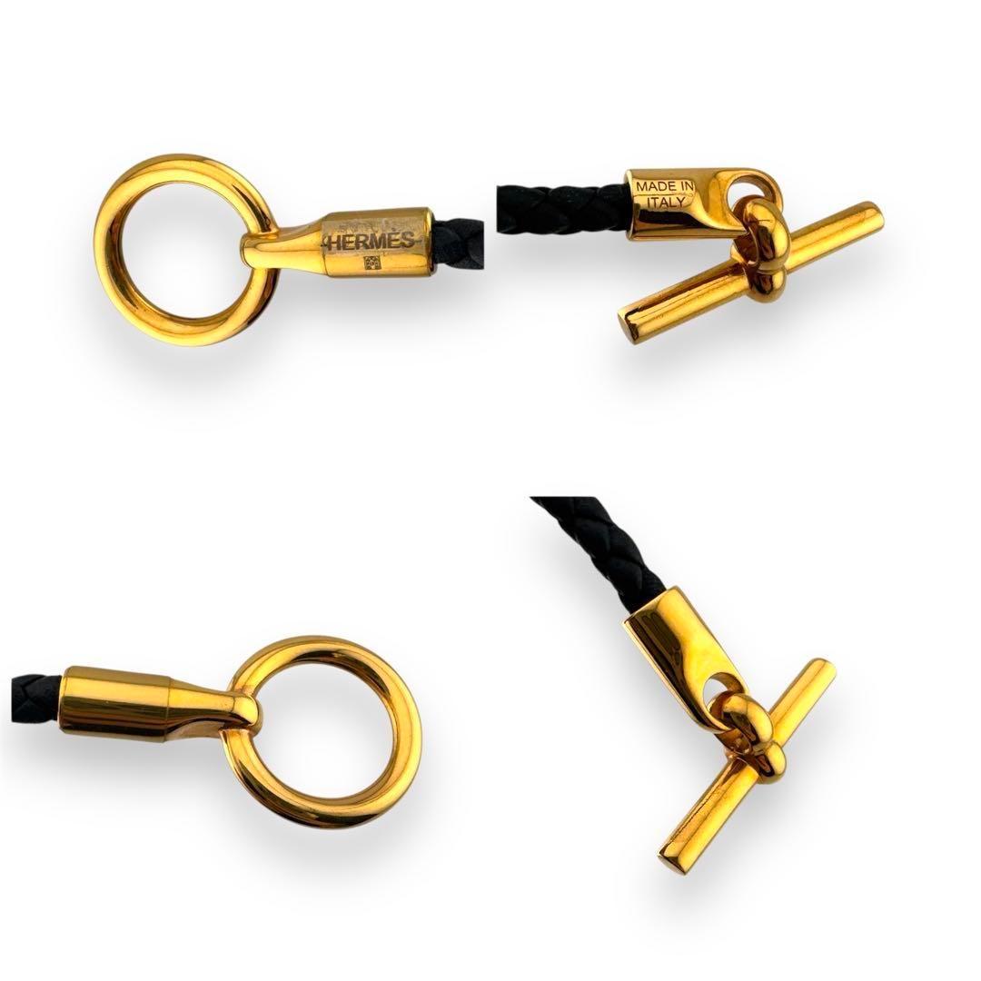 現行品✨未使用品✨エルメス GP×レザー グレナンH ブラック ブレスレット