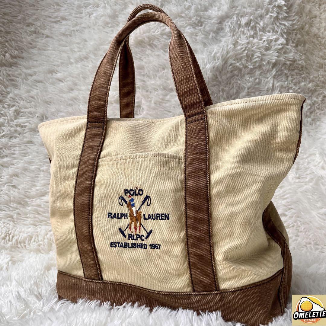 RalphLauren トートバッグ キャンバス ホースロゴ 刺繍 A4