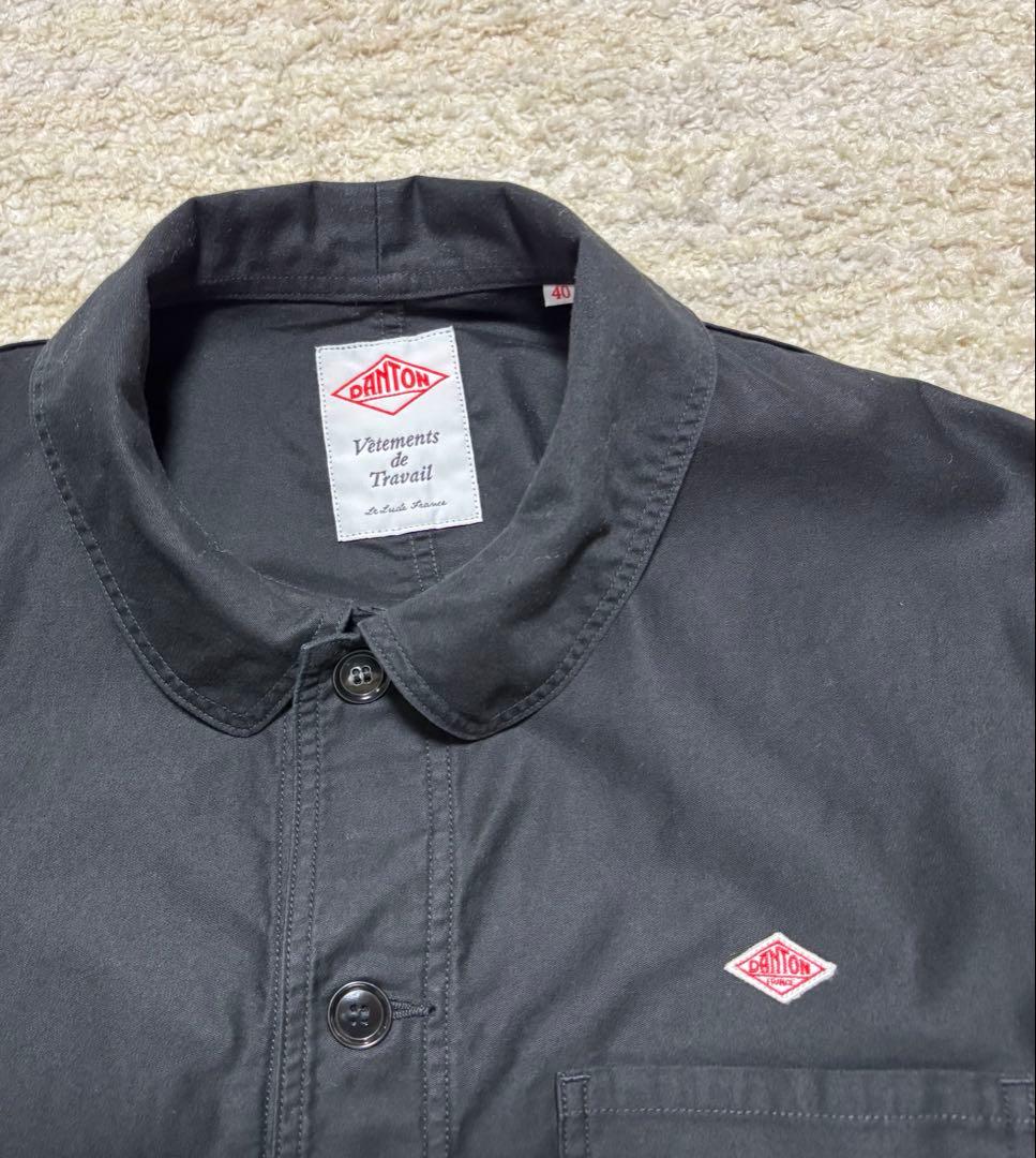 【美品】DANTON★モールスキンワイドカバーオールジャケット★黒★サイズ40 【美品】DANTON★モールスキンワイドカバーオールジャケット★黒★サイズ40