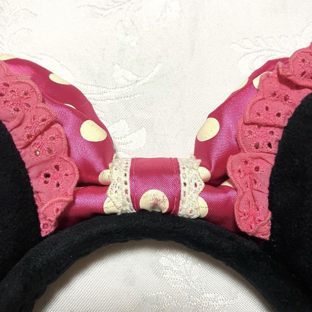 ディズニー　ミニー 　イヤリング　レース　カチューシャ　ピンク　ピアス