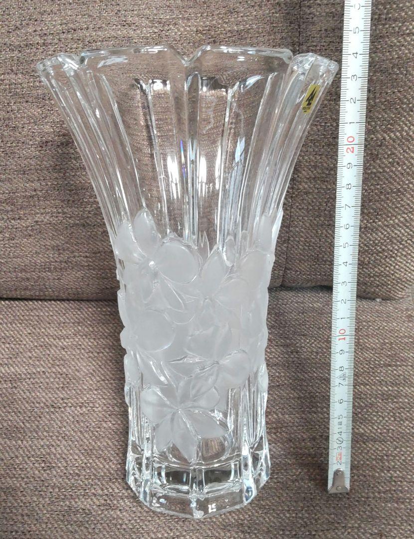 アデリアADERIA クリスタル 蘭柄 花器 中 F-70410