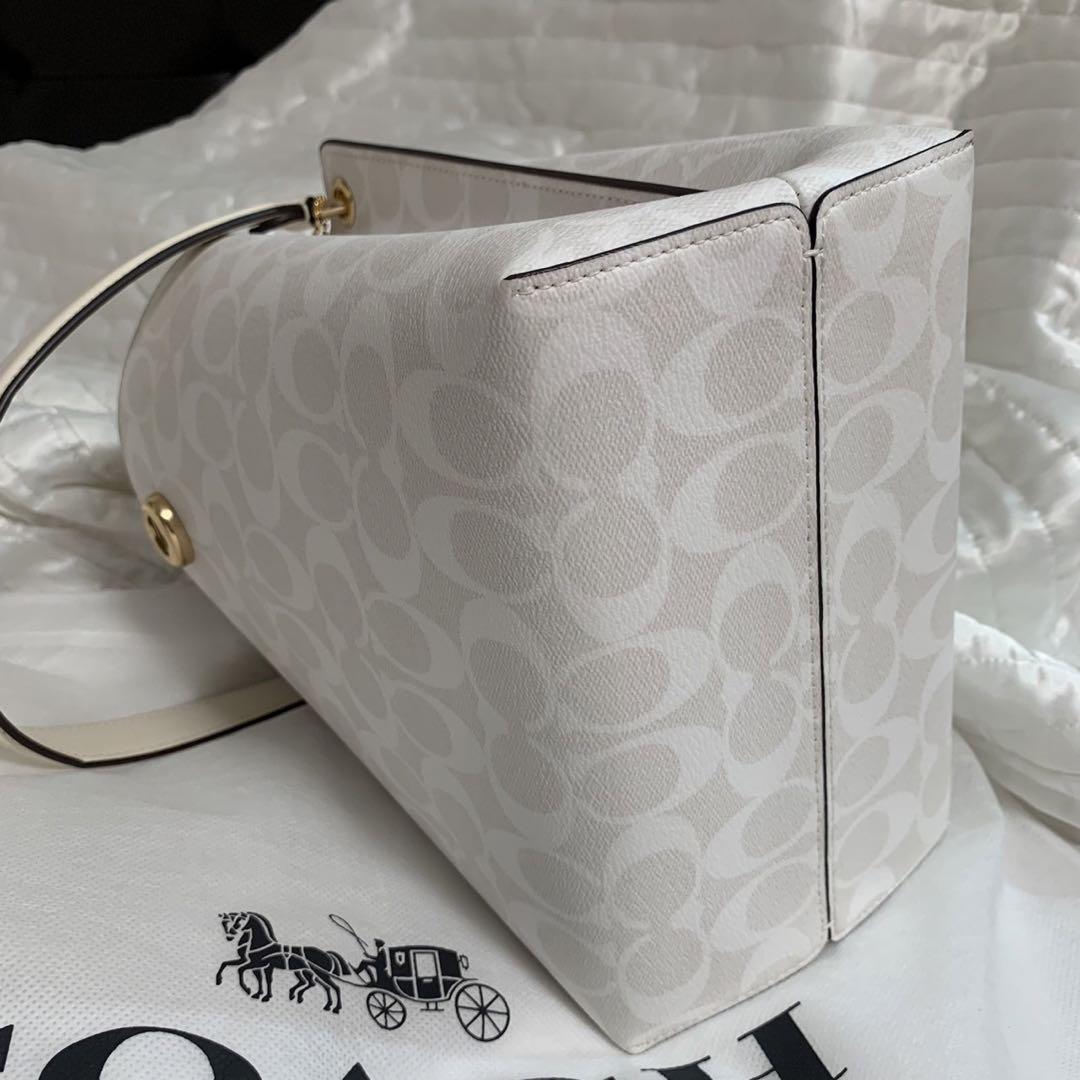 新品　正規品　コーチ　coach ハンドバッグ　ホワイト　白　夏　2way 茶