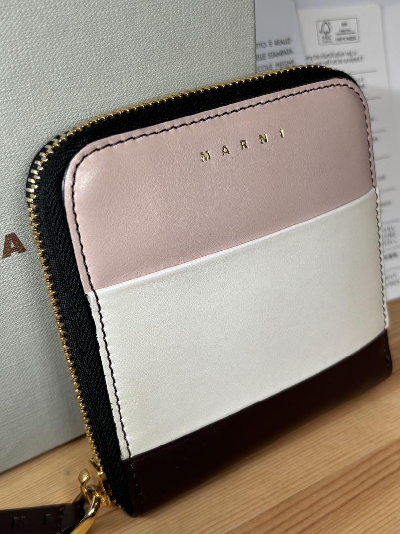 MARNI 二つ折り　財布 ピンク/ホワイト/ブラウン