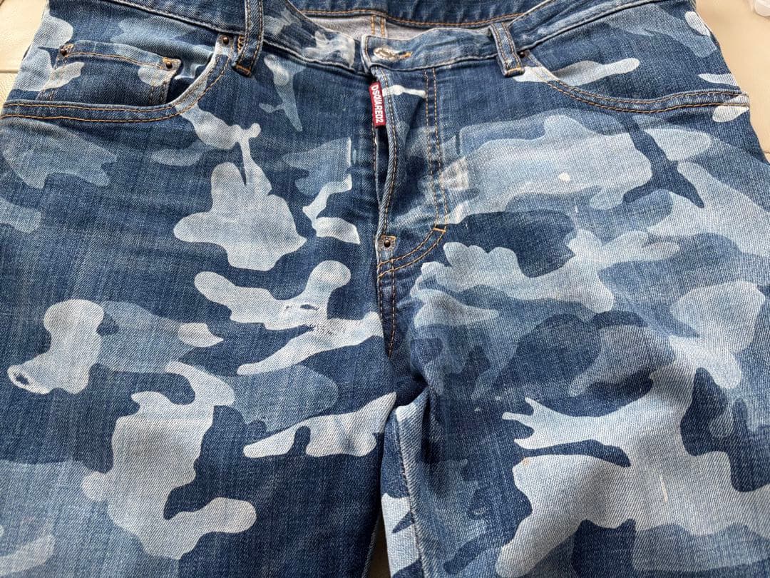 DSQUARED2 ディースクエアード カモフラ柄 ブルー系 サイズ50 DSQUARED2 ディースクエアード カモフラ柄 ブルー系 サイズ50