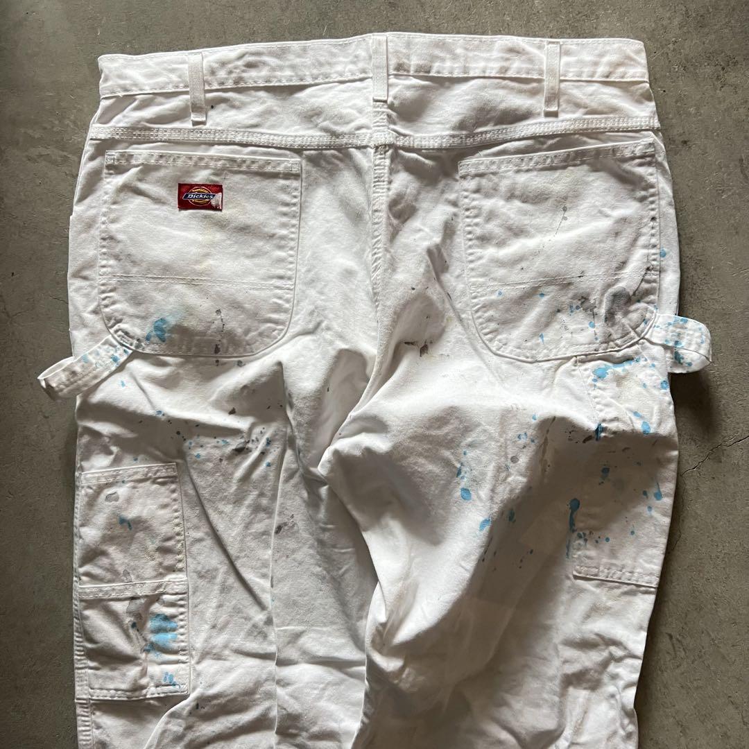 DICKIES ペンキ グランジ ホワイト ペインターパンツ W38 DICKIES ペンキ グランジ ホワイト ペインターパンツ W38