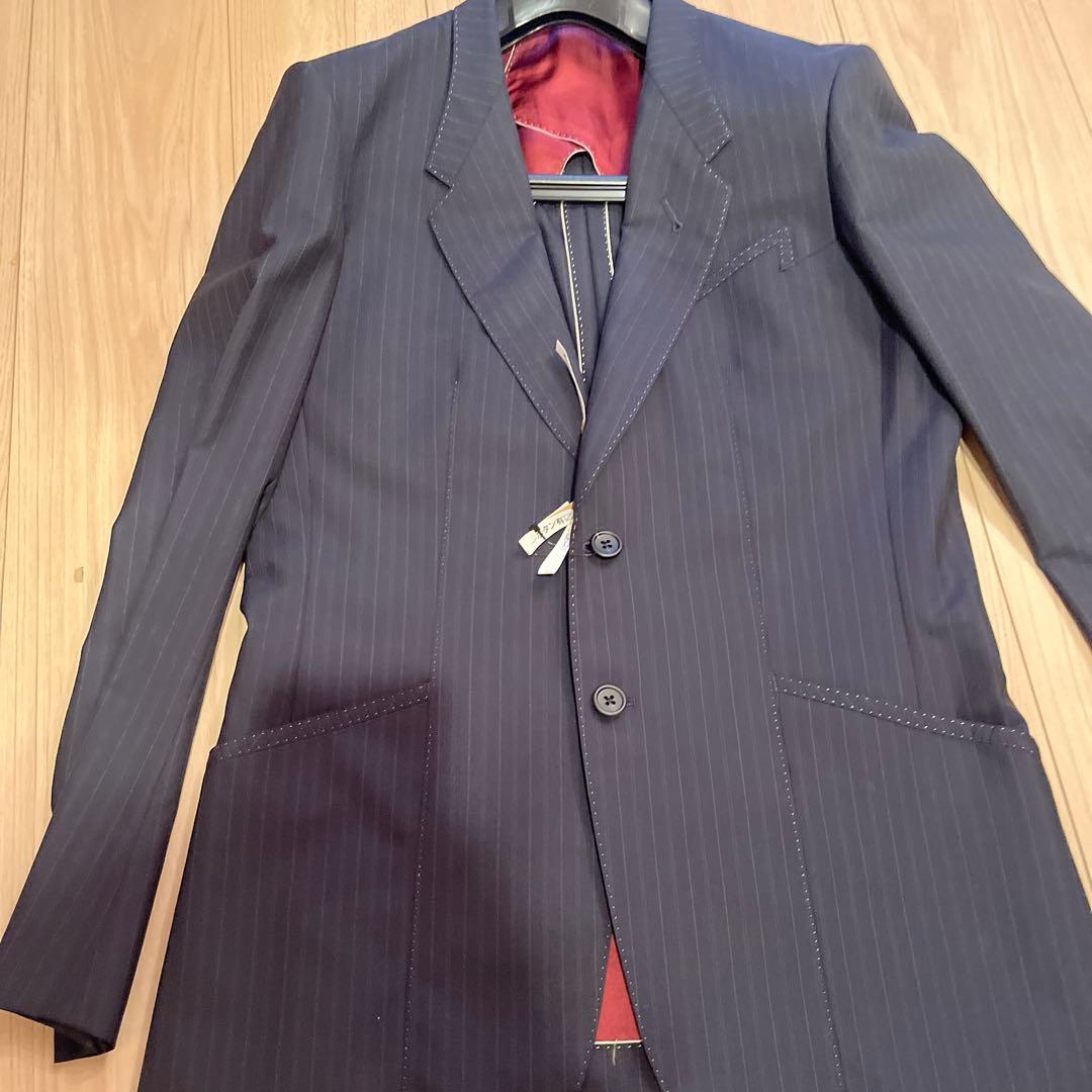 ポールスミスコレクション　スーツ　ダークグレー　ストライプ　ステッチ有り ポールスミスコレクション スーツ ダークグレー ストライプ
