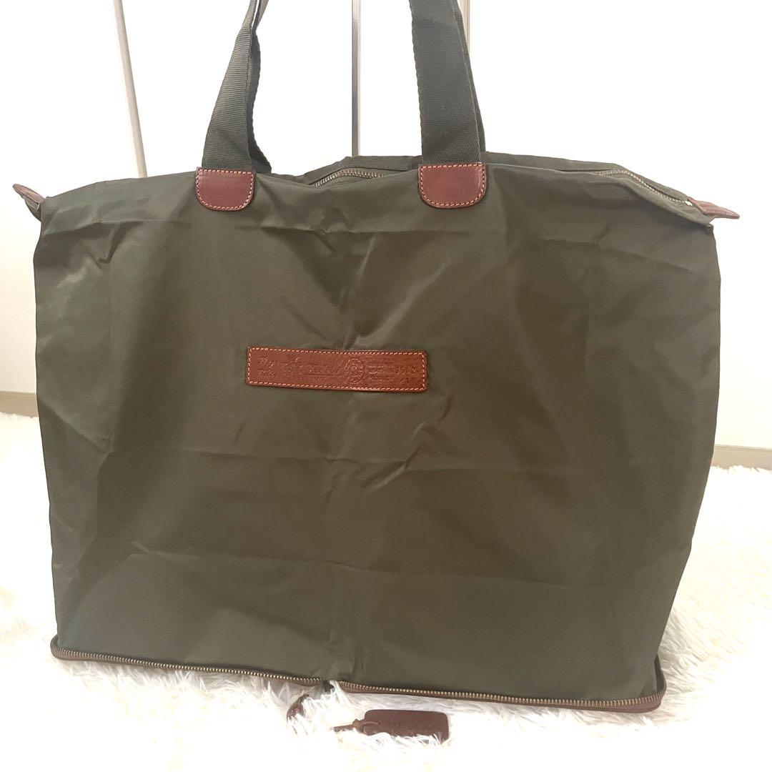 新品タグ付☆フェリージ☆パッカブル　トートバッグ　ナイロン×本革　オリーブ×茶