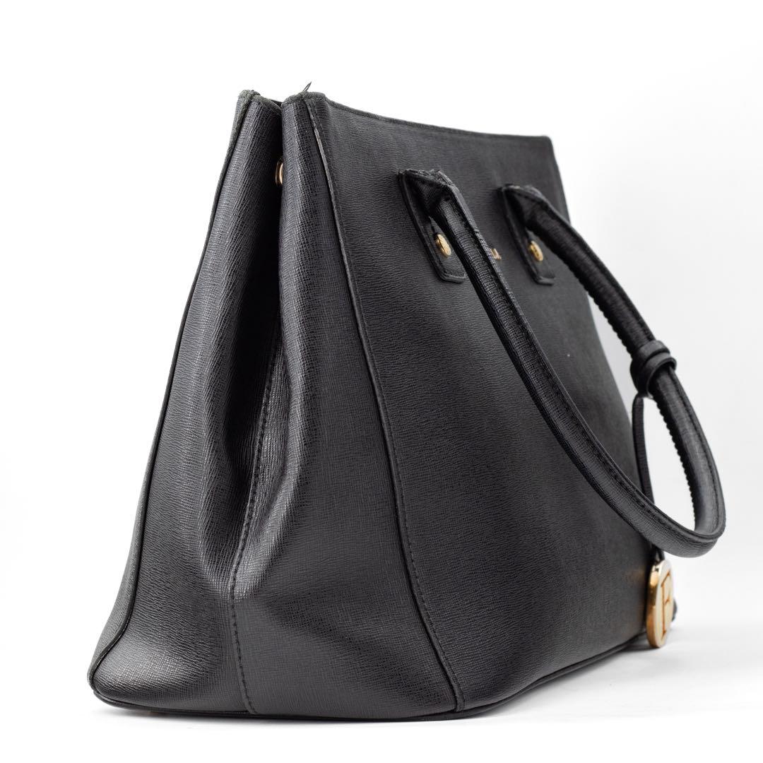 FURLA フルラ　ブラックレザートートバッグ FURLA Furla フルラ 2WAY トートバッグ レザー レディース 中古