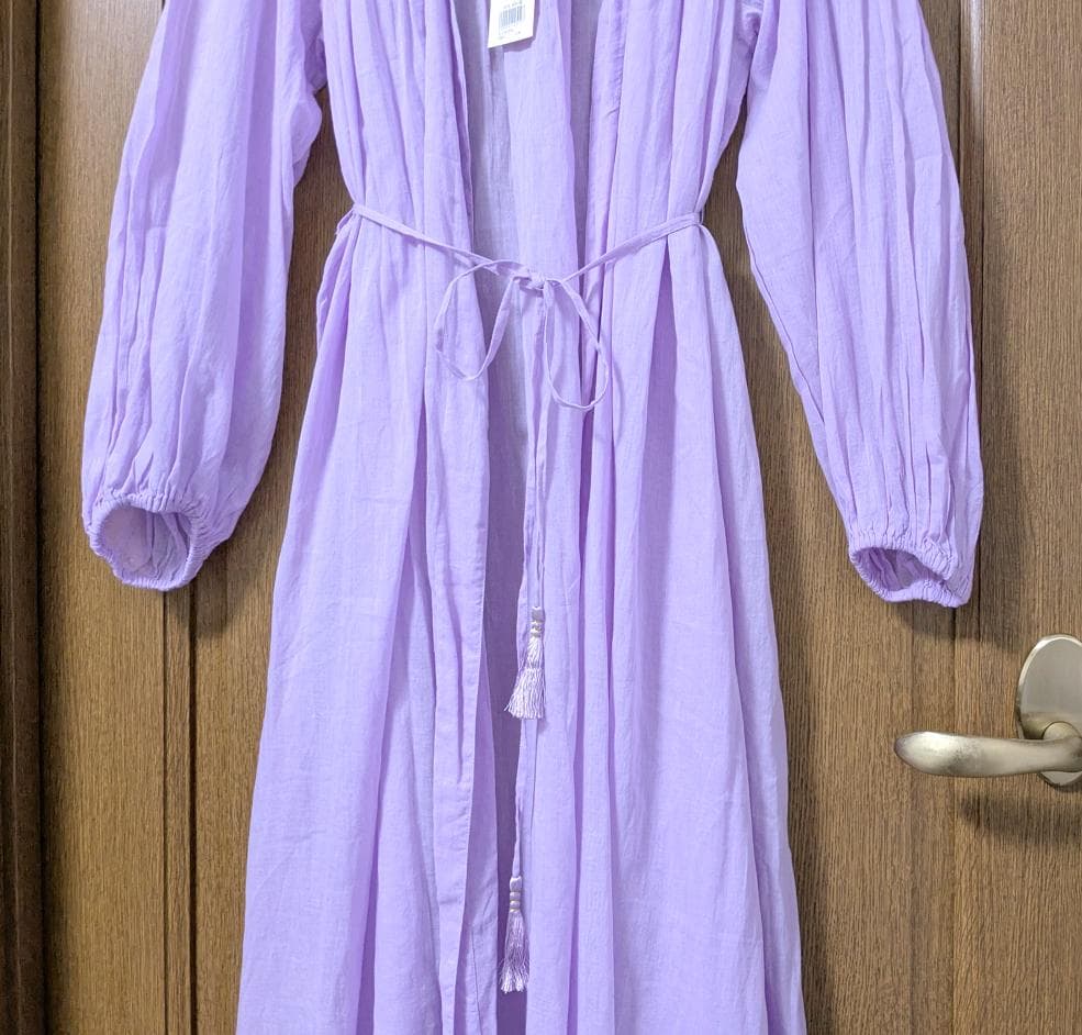 新品 ヌキテパ コットン ボイル ギャザー ガウン ワンピース