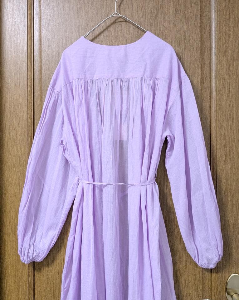 新品 ヌキテパ コットン ボイル ギャザー ガウン ワンピース