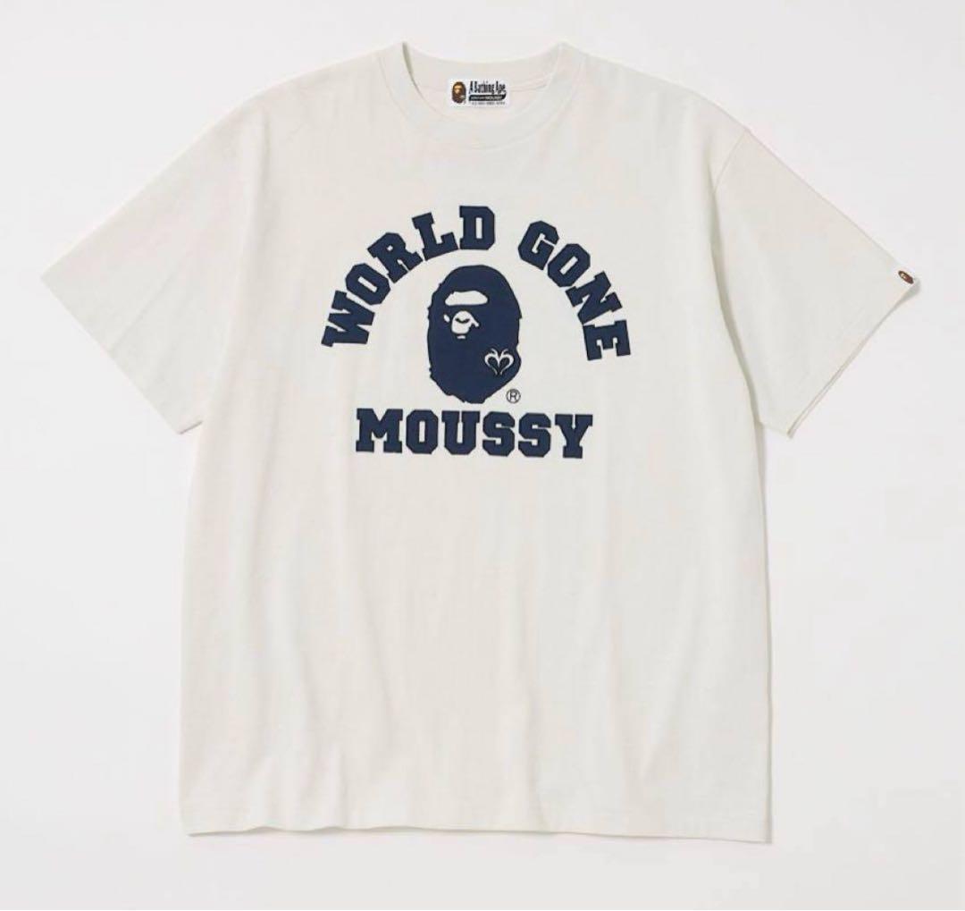 MOUSSY A BATHING APE COLLEGE PATCH TEE
